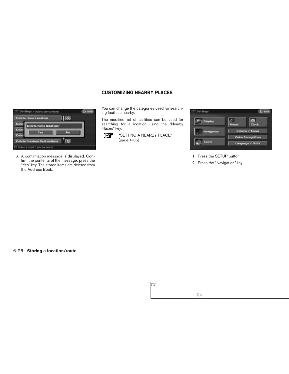 Customizing nearby places -26 | NISSAN 2008 Altima Sedan User Manual | Page 158 / 237