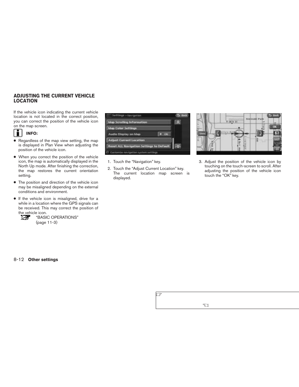 Adjusting the current vehicle location -12 | NISSAN 2008 Altima Sedan User Manual | Page 184 / 237