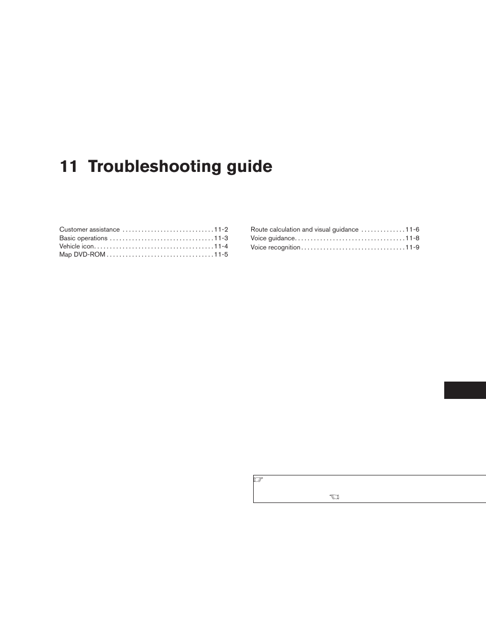 Troubleshooting guide, 11 troubleshooting guide | NISSAN 2008 Altima Sedan User Manual | Page 215 / 237