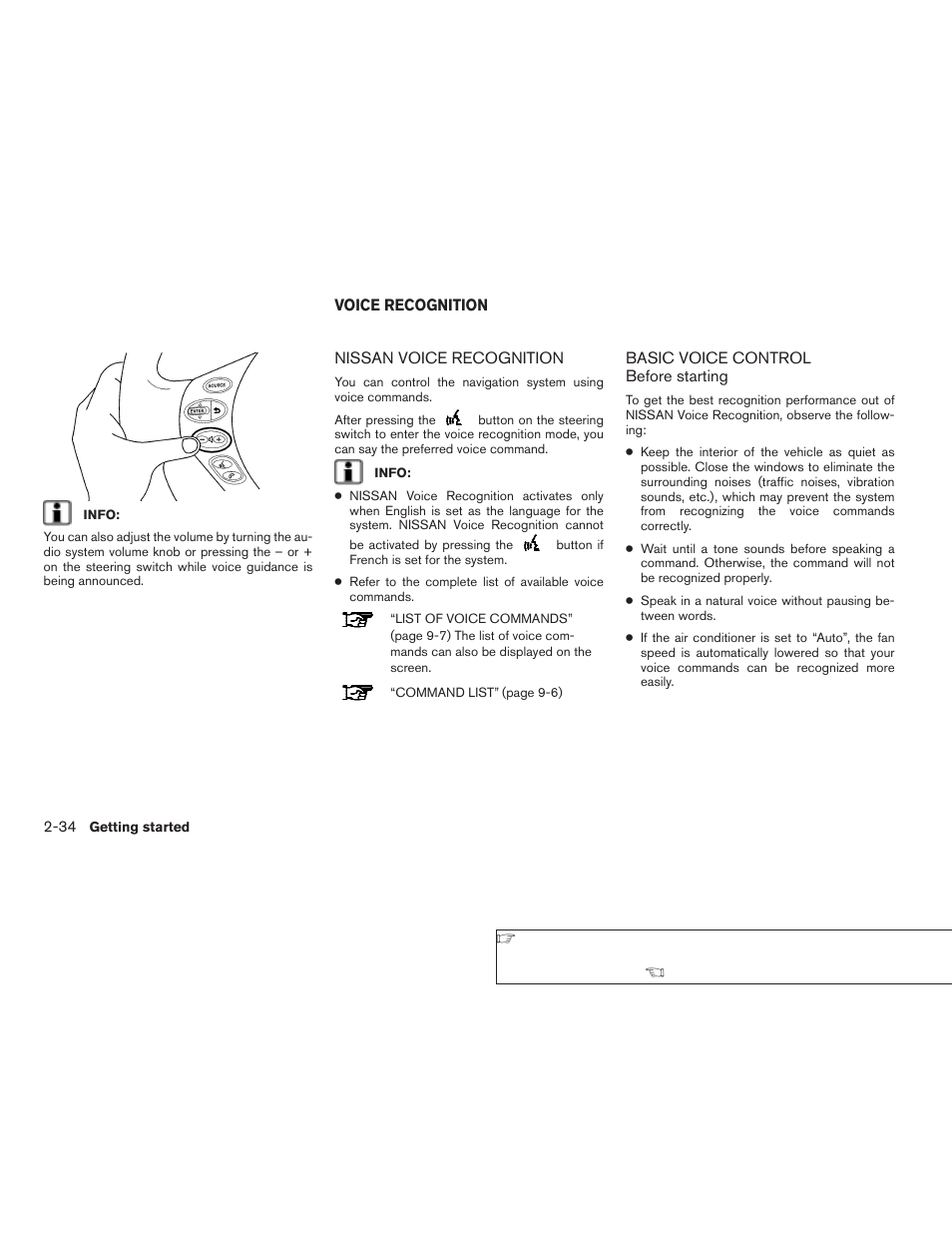 Voice recognition -34 | NISSAN 2008 Altima Sedan User Manual | Page 40 / 237