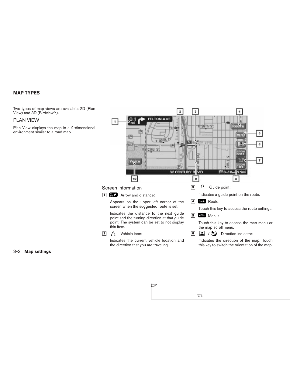 Map types -2, Plan view -2 | NISSAN 2008 Altima Sedan User Manual | Page 46 / 237