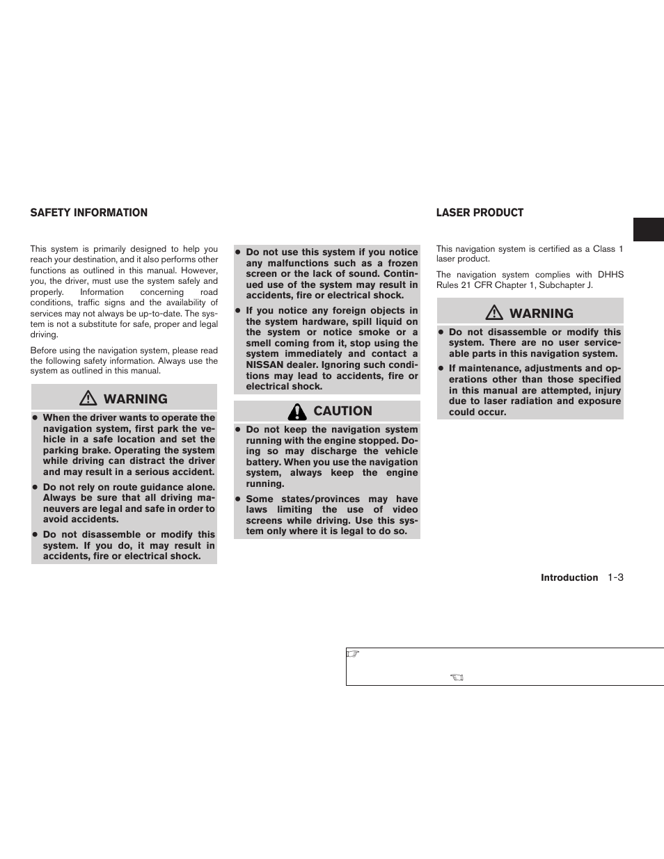 Warning, Caution | NISSAN 2008 Altima Sedan User Manual | Page 5 / 237