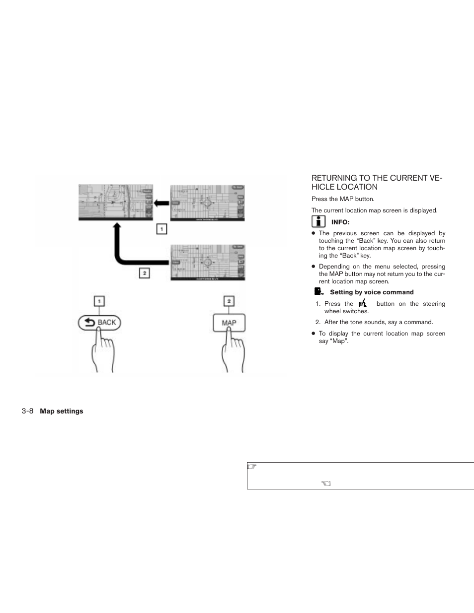 Returning to the current vehicle location -8 | NISSAN 2008 Altima Sedan User Manual | Page 52 / 237
