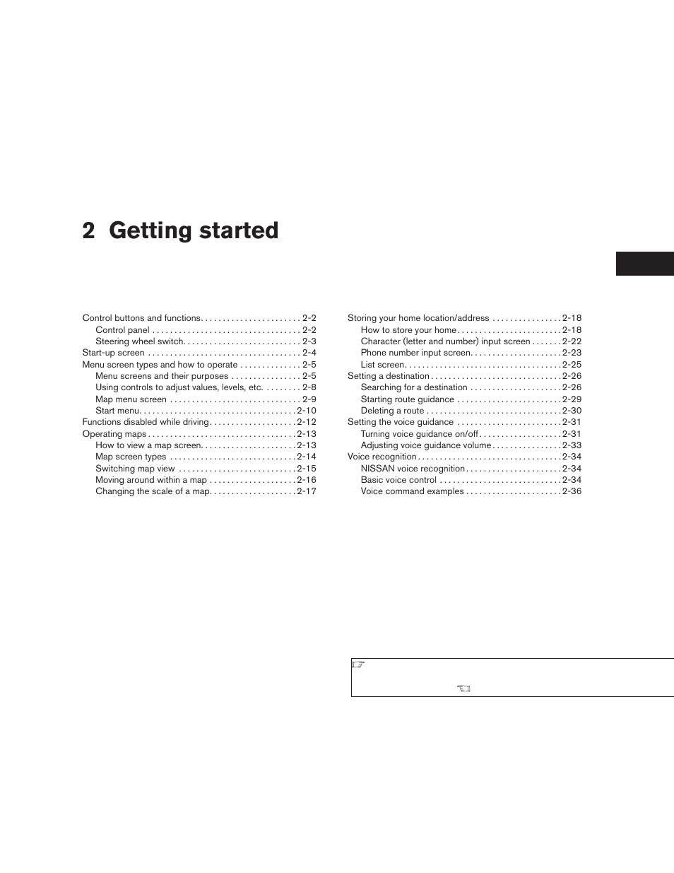 Getting started, 2 getting started | NISSAN 2008 Altima Sedan User Manual | Page 7 / 237