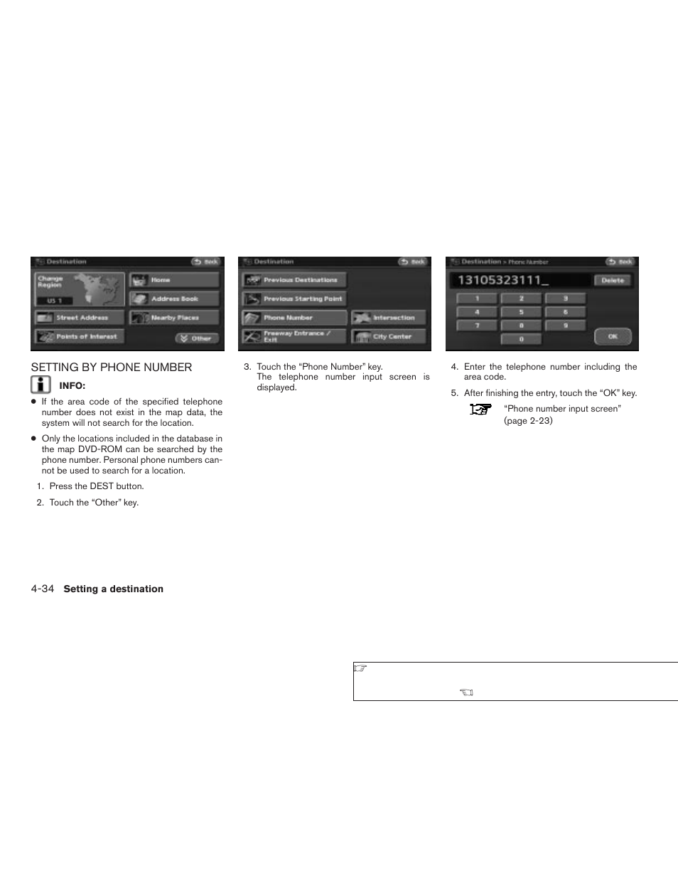 Setting by phone number -34 | NISSAN 2008 Altima Sedan User Manual | Page 98 / 237