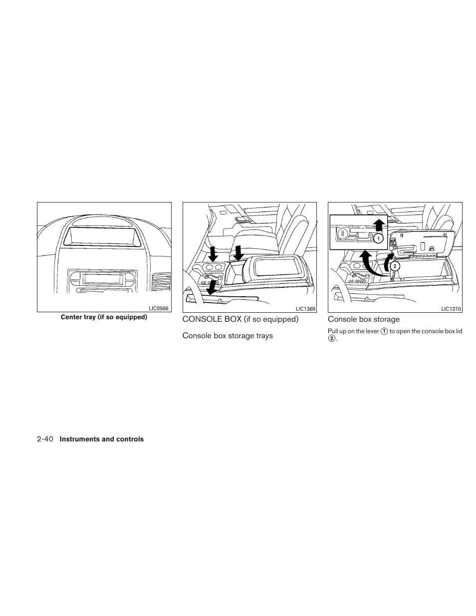 Console box (if so equipped) -40 | NISSAN TITAN 2010 User Manual | Page 120 / 407