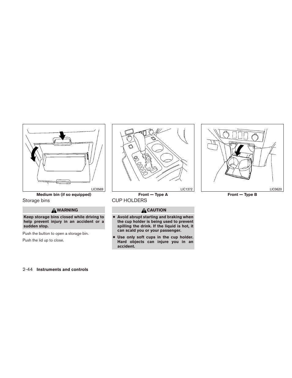 Cup holders -44 | NISSAN TITAN 2010 User Manual | Page 124 / 407