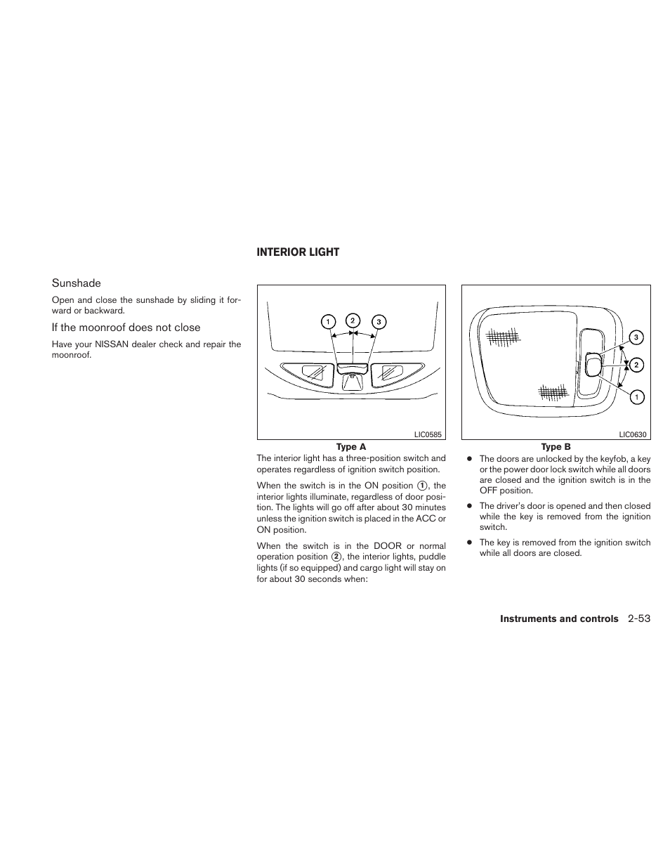 Interior light -53 | NISSAN TITAN 2010 User Manual | Page 133 / 407