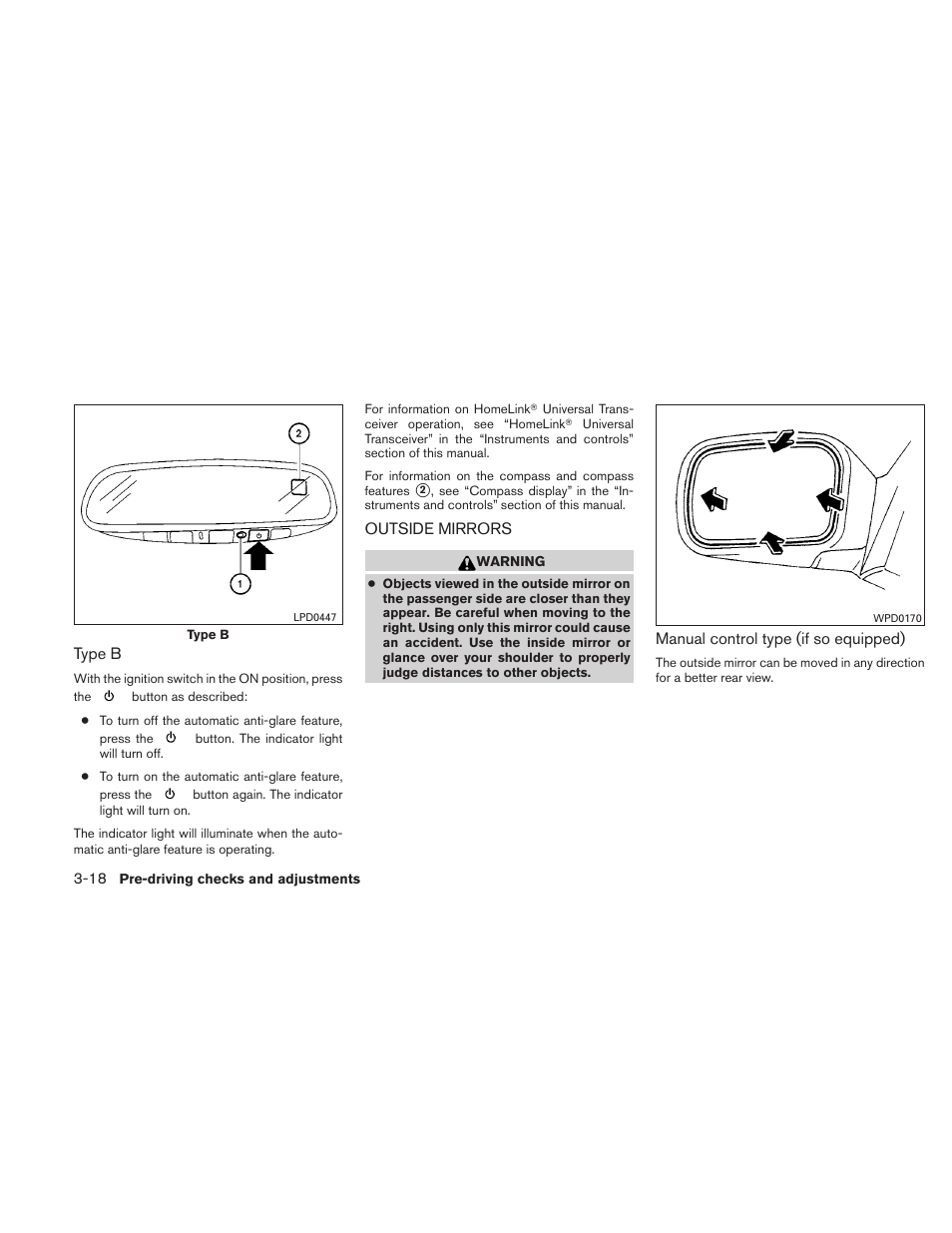 Outside mirrors -18 | NISSAN TITAN 2010 User Manual | Page 156 / 407