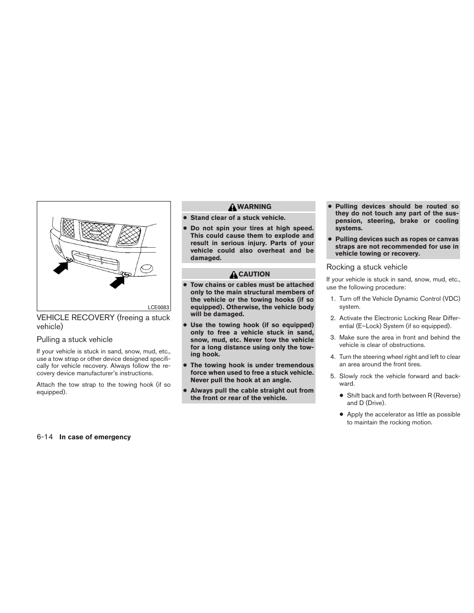 Vehicle recovery (freeing a stuck vehicle) -14 | NISSAN TITAN 2010 User Manual | Page 300 / 407