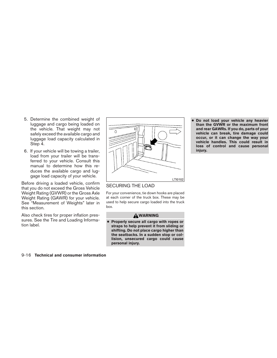 Securing the load -16 | NISSAN TITAN 2010 User Manual | Page 366 / 407