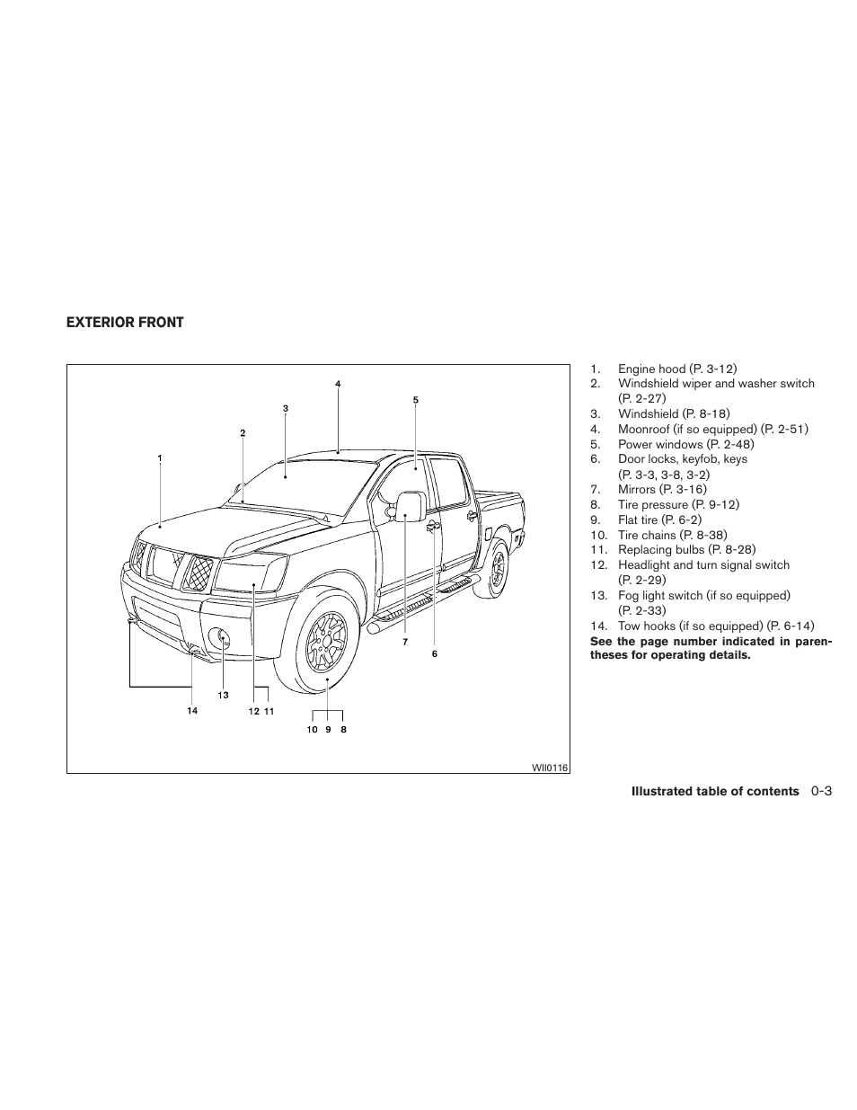 Exterior front -3 | NISSAN TITAN 2010 User Manual | Page 9 / 407