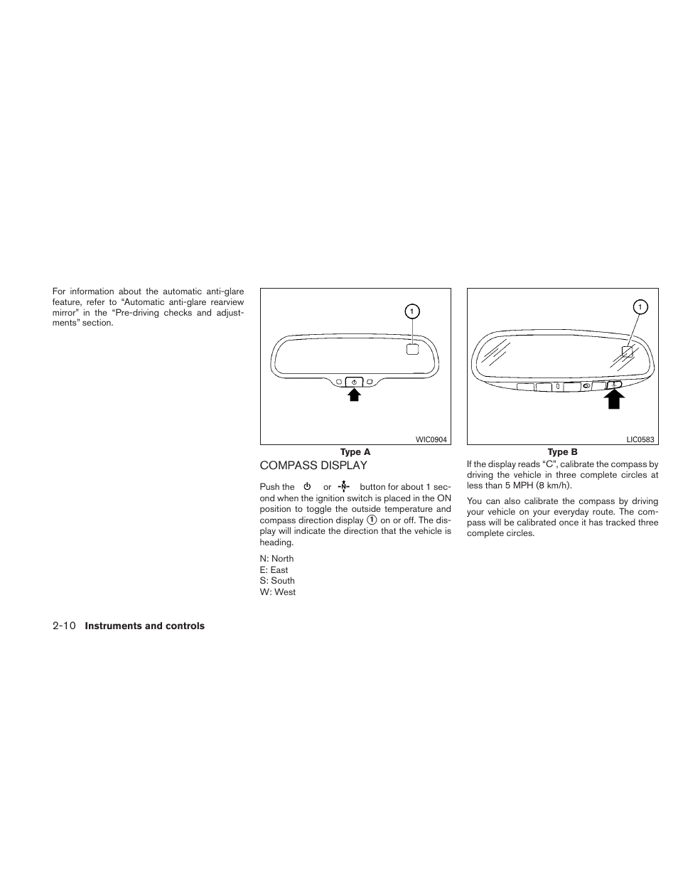 Compass display -10 | NISSAN TITAN 2010 User Manual | Page 90 / 407