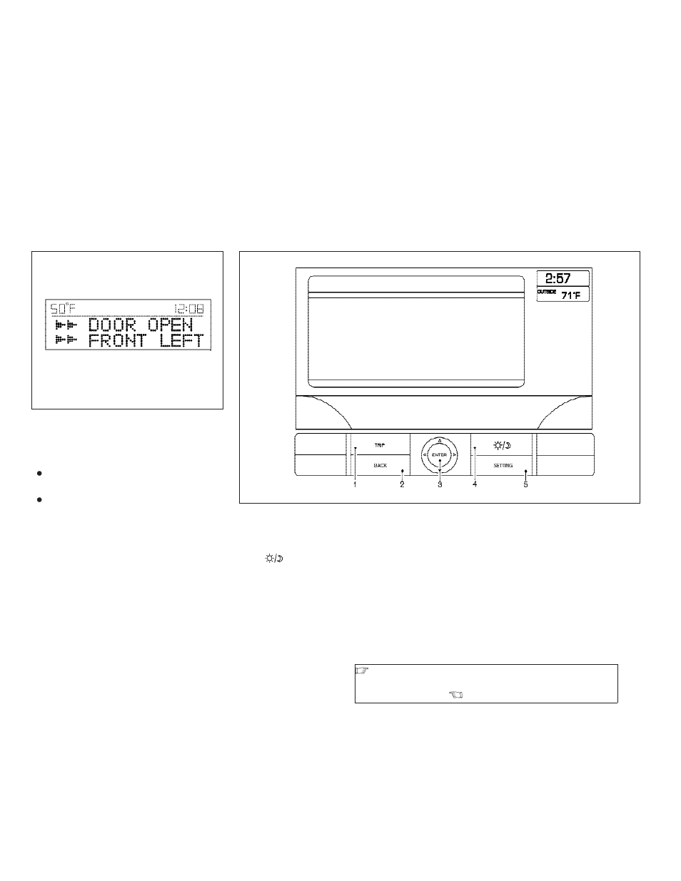 Door warning -7 | NISSAN 2009 Quest User Manual | Page 171 / 376