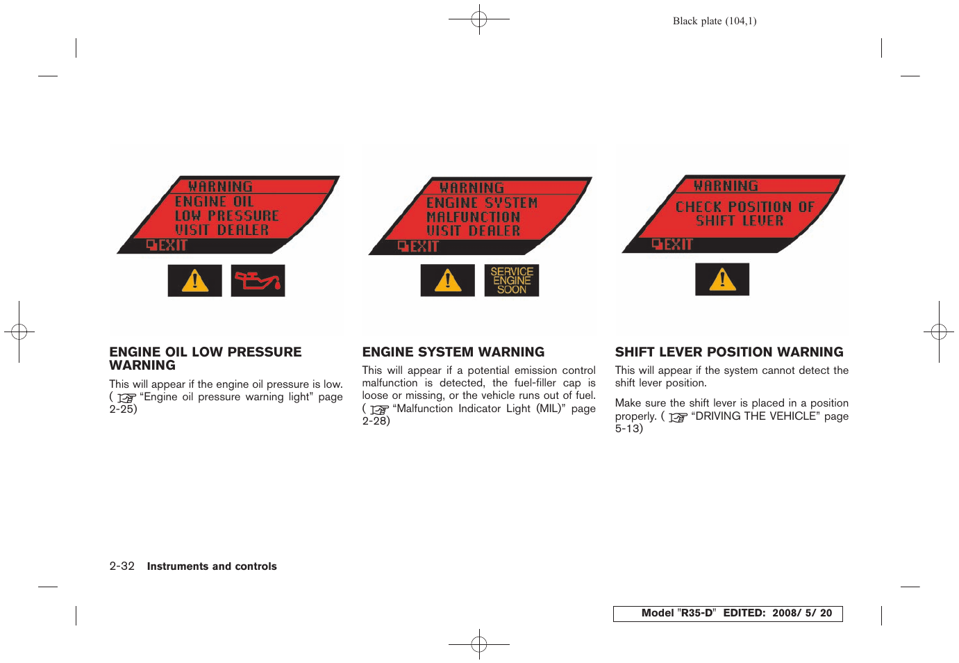 NISSAN R35-D User Manual | Page 109 / 311