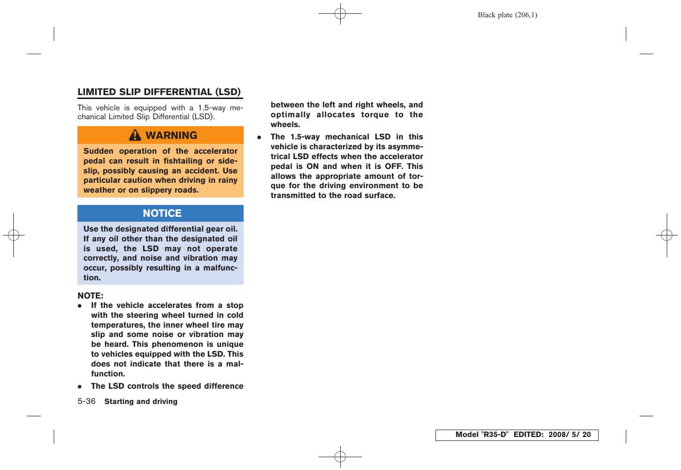 Limited slip differential (lsd) -36 | NISSAN R35-D User Manual | Page 211 / 311