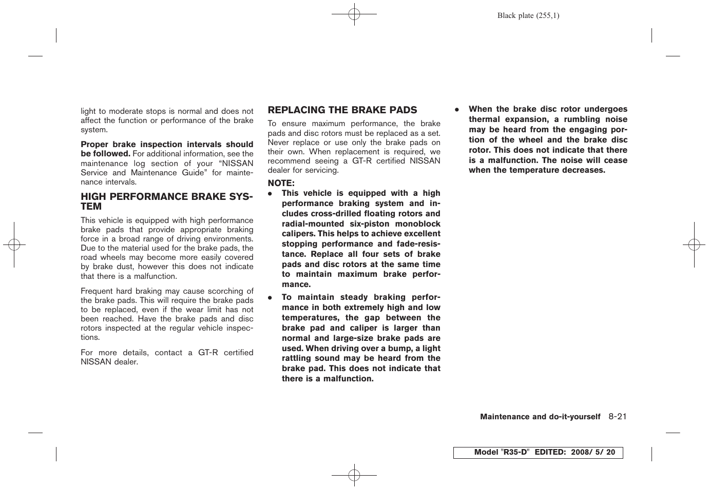 NISSAN R35-D User Manual | Page 260 / 311