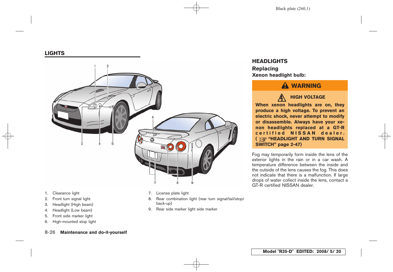 Lights -26, Headlights -26 | NISSAN R35-D User Manual | Page 265 / 311