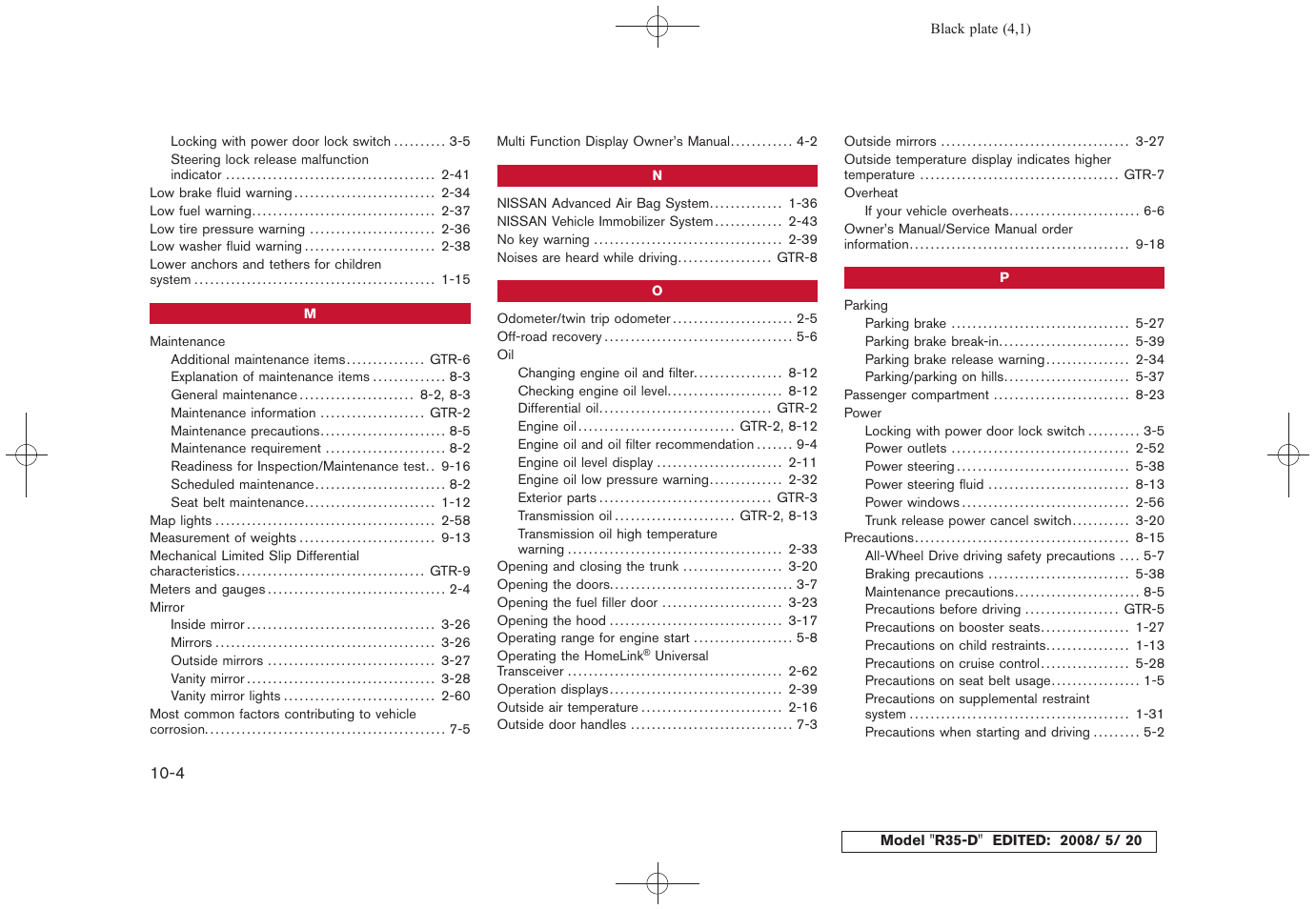 NISSAN R35-D User Manual | Page 307 / 311