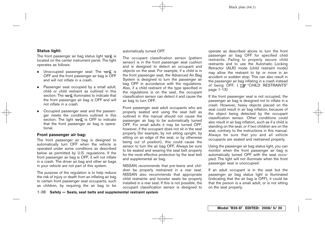 NISSAN R35-D User Manual | Page 69 / 311