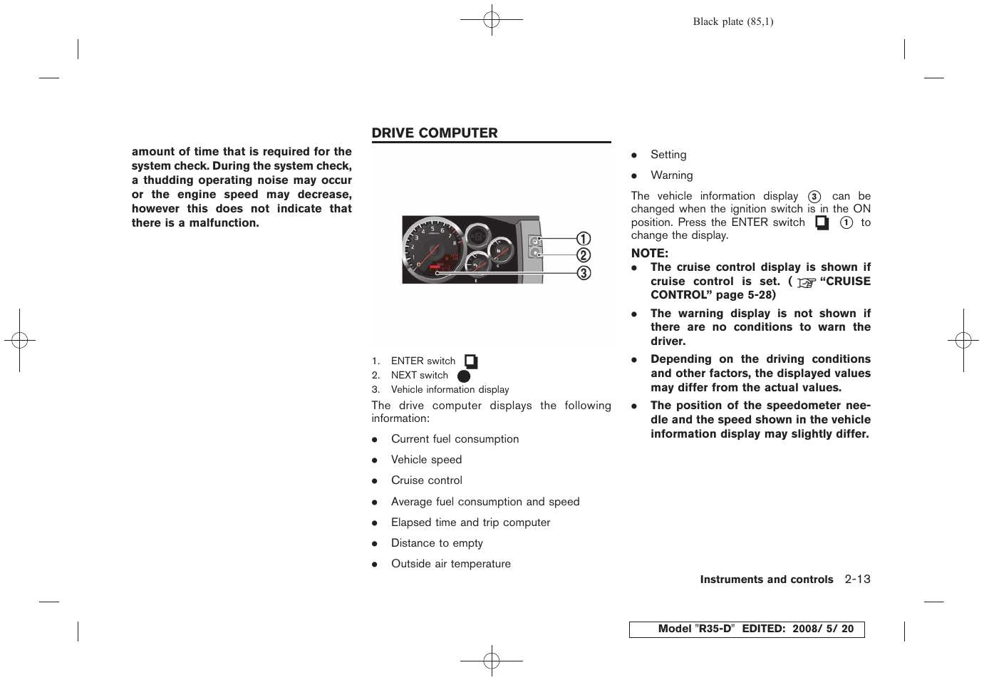 Drive computer -13 | NISSAN R35-D User Manual | Page 90 / 311