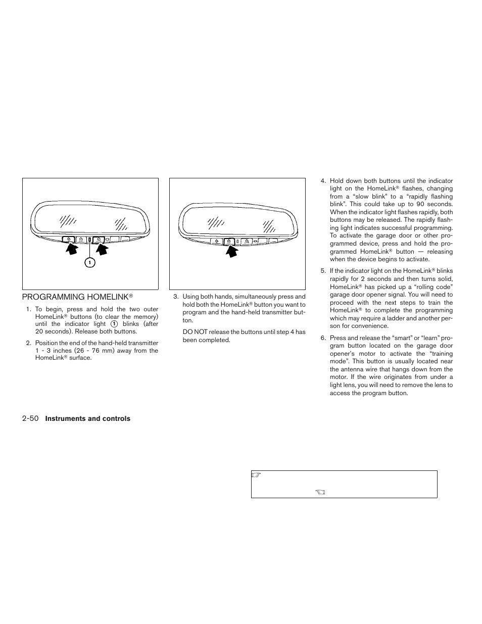 Programming homelink | NISSAN 2008 Altima Coupe User Manual | Page 128 / 368