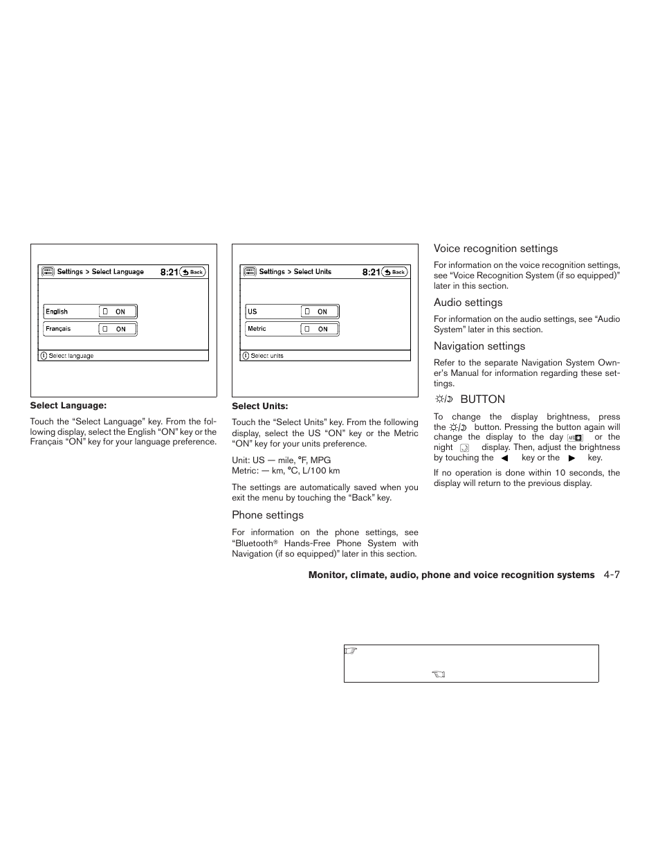 Button -7 | NISSAN 2008 Altima Coupe User Manual | Page 163 / 368