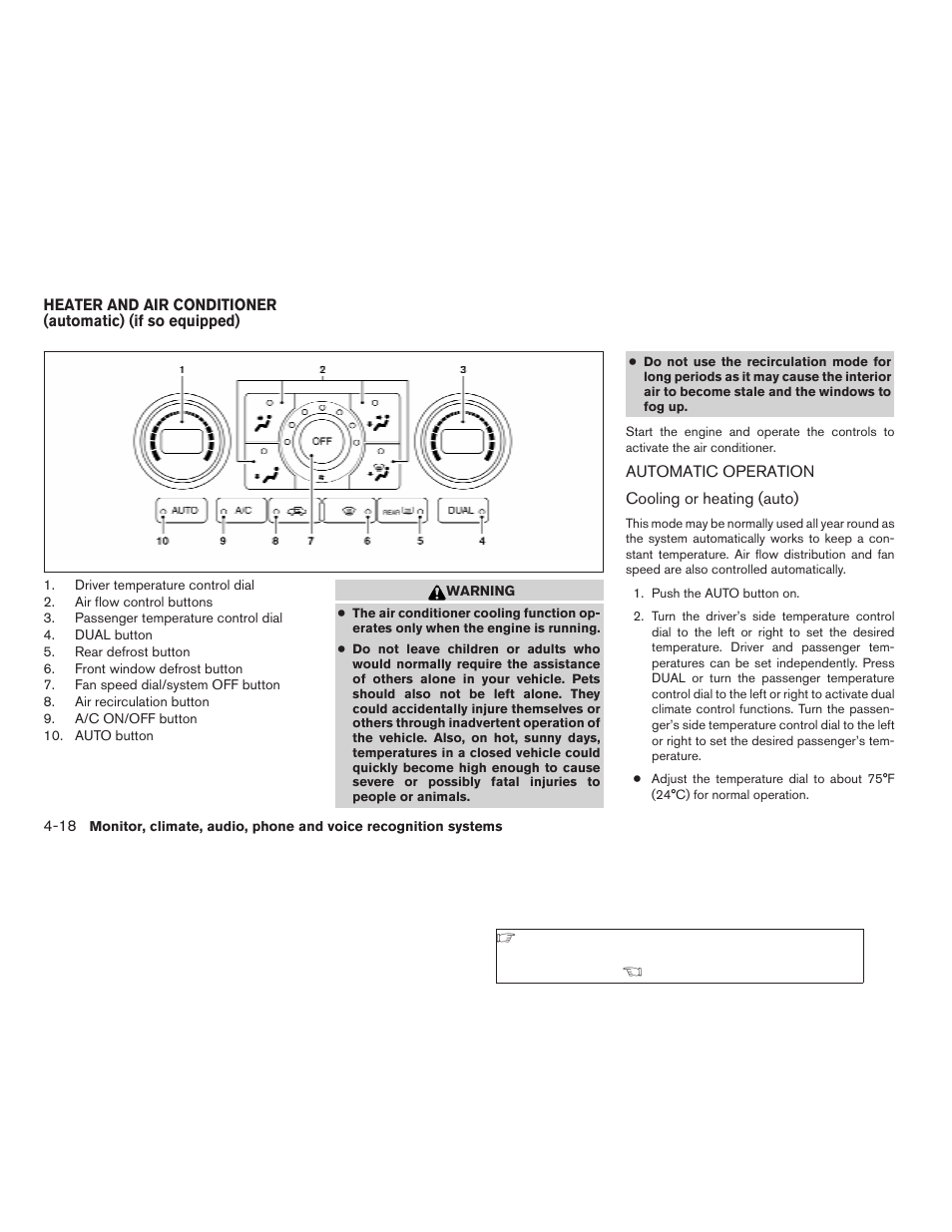 Heater and air conditioner (automatic), If so equipped) -18, Automatic operation -18 | NISSAN 2008 Altima Coupe User Manual | Page 174 / 368