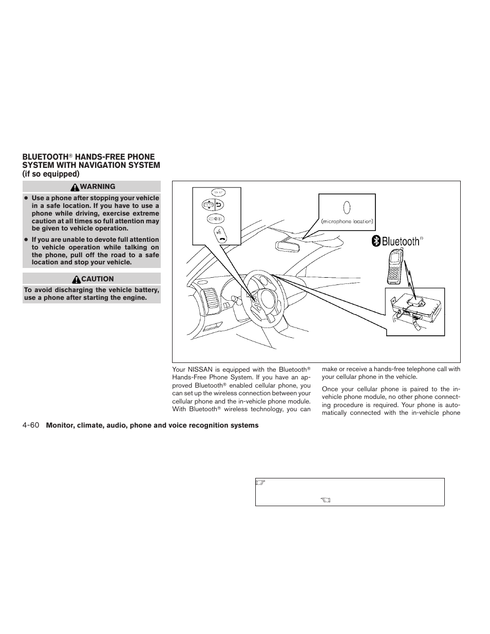 Bluetooth, Hands-free phone system with, Navigation system (if so equipped) -60 | NISSAN 2008 Altima Coupe User Manual | Page 216 / 368