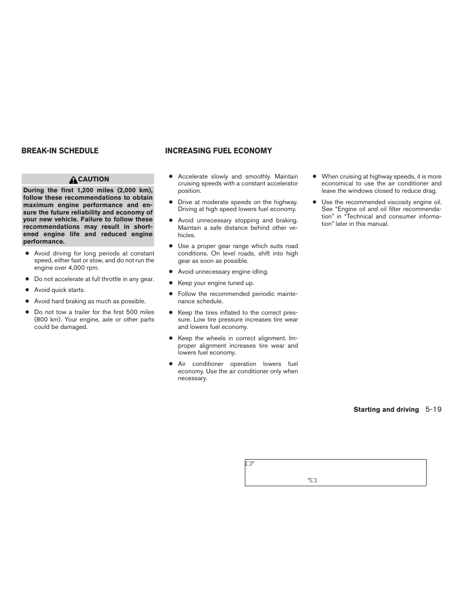 Break-in schedule -19 increasing fuel economy -19 | NISSAN 2008 Altima Coupe User Manual | Page 249 / 368