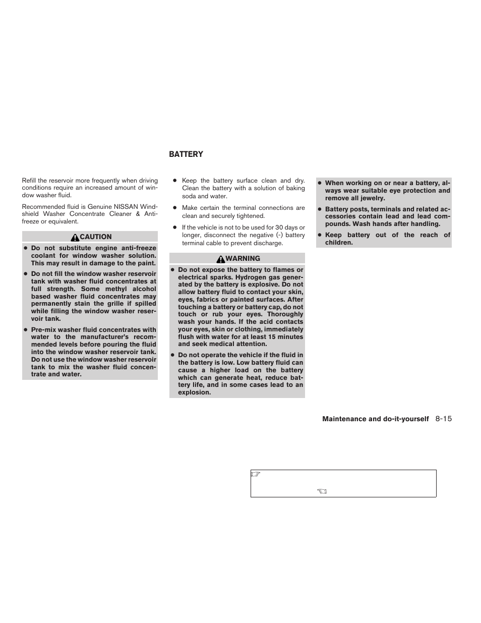 Battery -15 | NISSAN 2008 Altima Coupe User Manual | Page 293 / 368