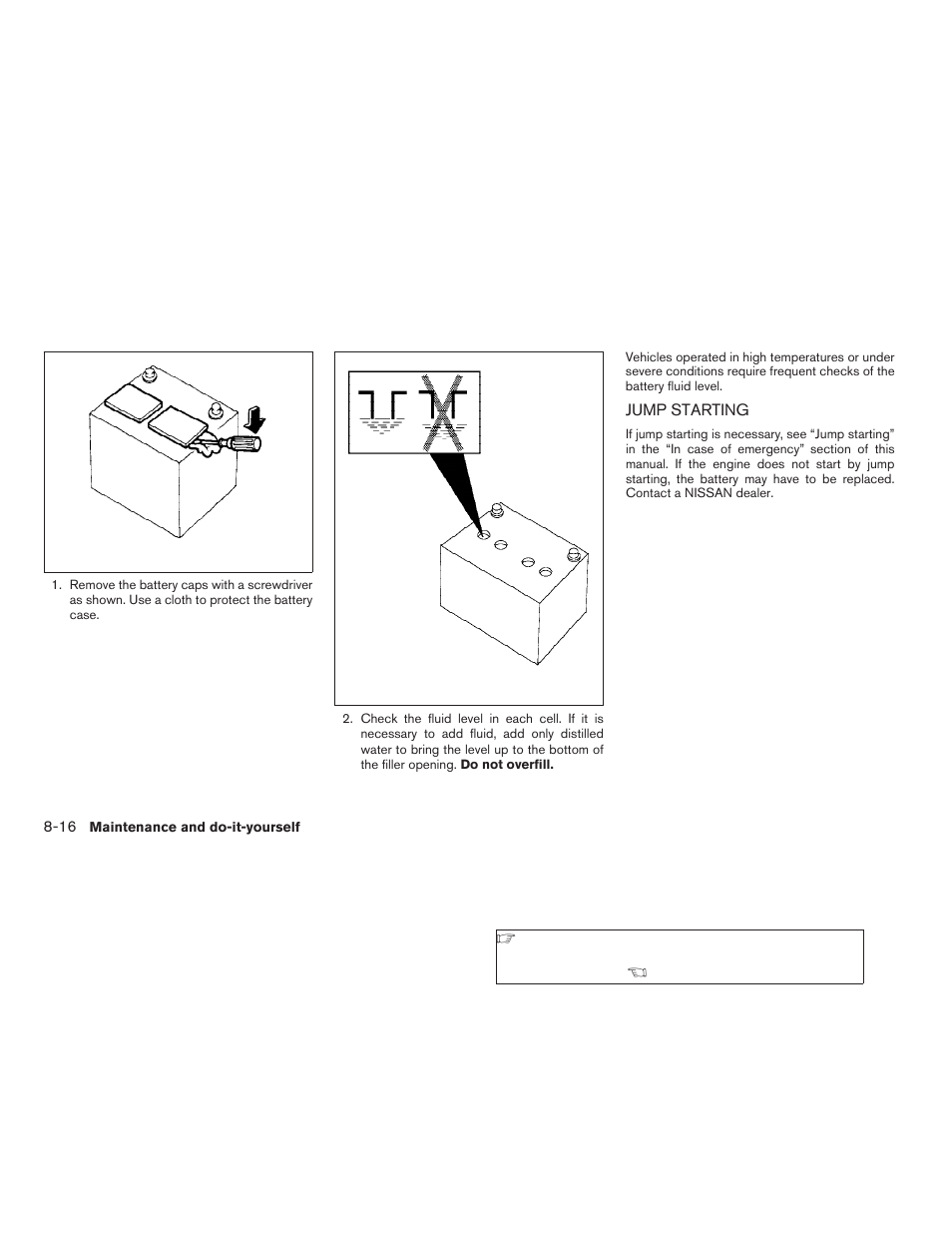 Jump starting -16 | NISSAN 2008 Altima Coupe User Manual | Page 294 / 368