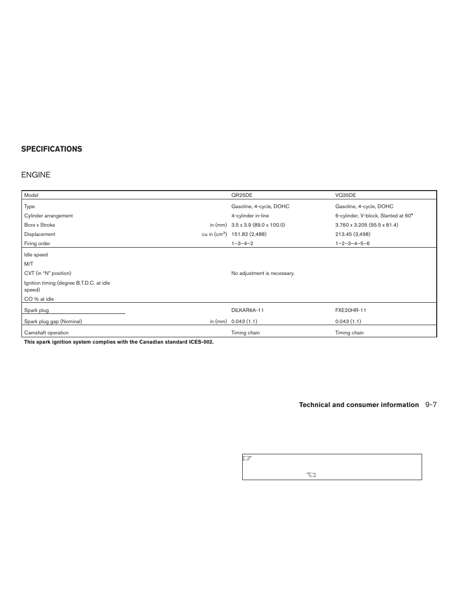 Specifications -7, Engine -7, Engine | Specifications | NISSAN 2008 Altima Coupe User Manual | Page 331 / 368