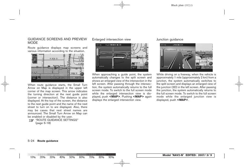 Guidance screens and preview mode -24 | NISSAN 2008 NAVIGATION SYSTEM User Manual | Page 110 / 218