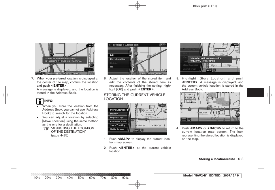 Storing the current vehicle location -3 | NISSAN 2008 NAVIGATION SYSTEM User Manual | Page 115 / 218