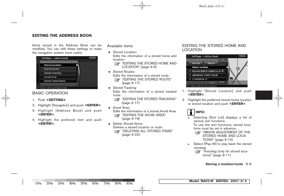 Editing the address book -9 | NISSAN 2008 NAVIGATION SYSTEM User Manual | Page 121 / 218