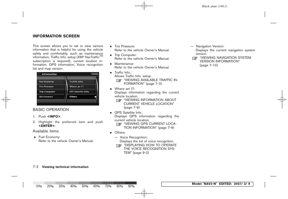 Information screen -2, Basic operation -2 | NISSAN 2008 NAVIGATION SYSTEM User Manual | Page 138 / 218