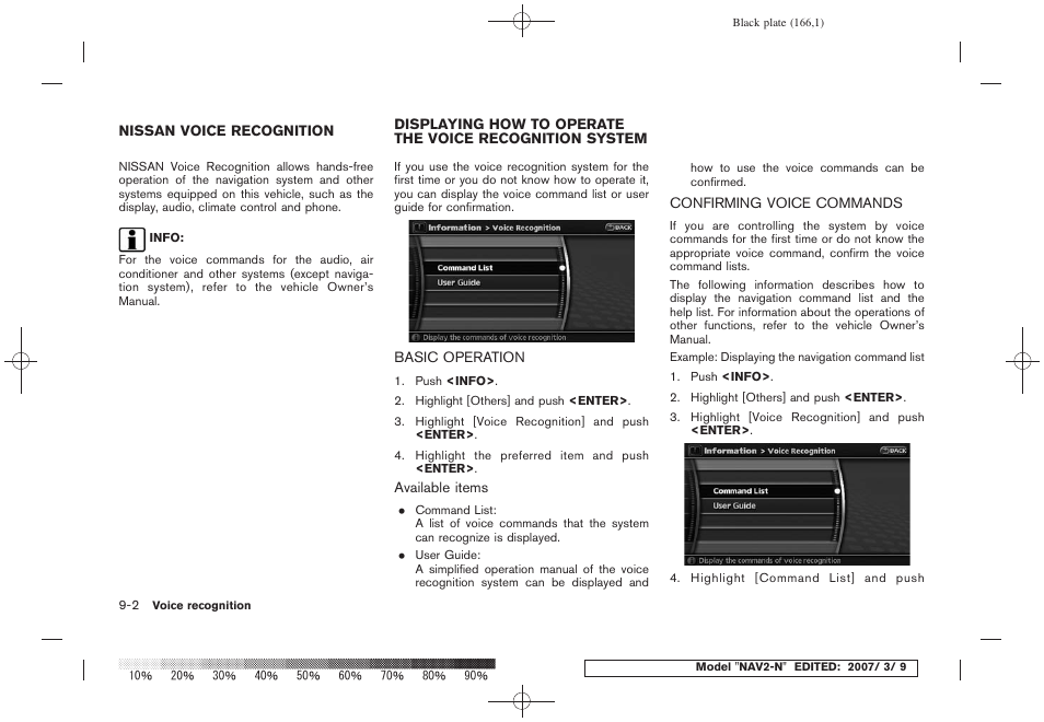 Basic operation -2 confirming voice commands -2 | NISSAN 2008 NAVIGATION SYSTEM User Manual | Page 160 / 218