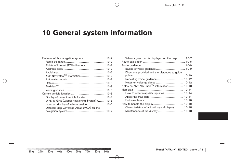 General system information, 10 general system information | NISSAN 2008 NAVIGATION SYSTEM User Manual | Page 177 / 218