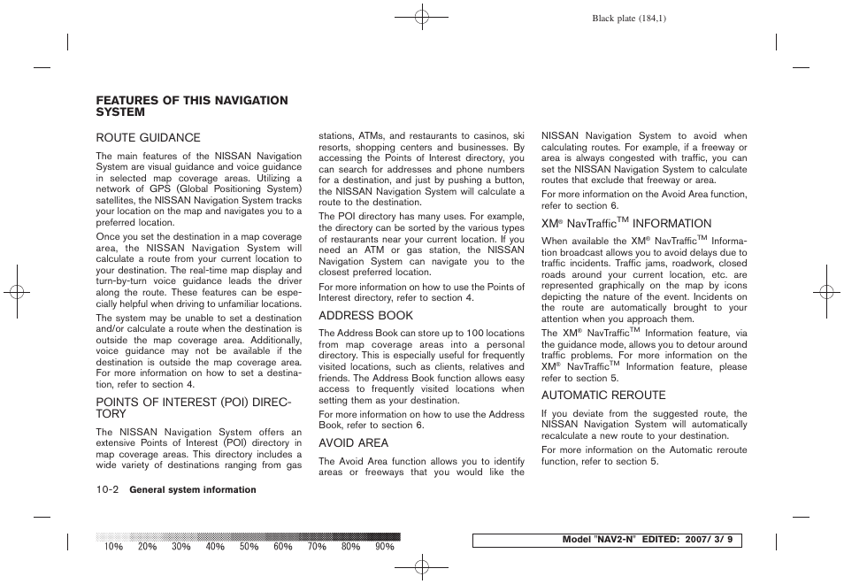 Features of this navigation system -2, Navtraffic, Information -2 | Automatic reroute -2 | NISSAN 2008 NAVIGATION SYSTEM User Manual | Page 178 / 218