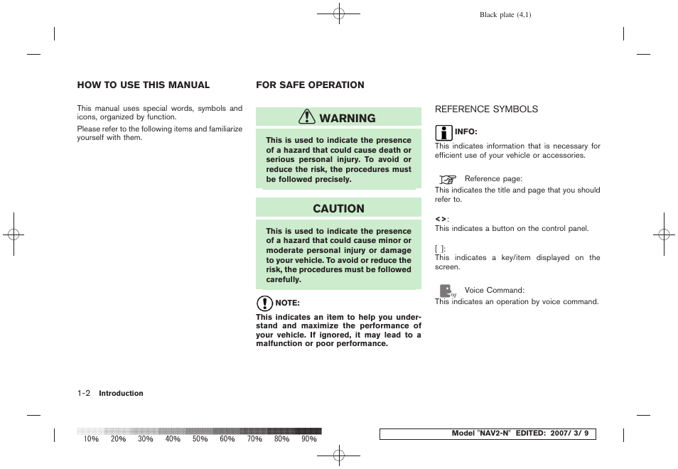 How to use this manual -2 for safe operation -2, Reference symbols -2, Warning | Caution | NISSAN 2008 NAVIGATION SYSTEM User Manual | Page 4 / 218