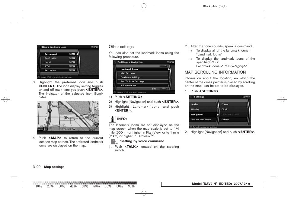 Map scrolling information -20 | NISSAN 2008 NAVIGATION SYSTEM User Manual | Page 54 / 218
