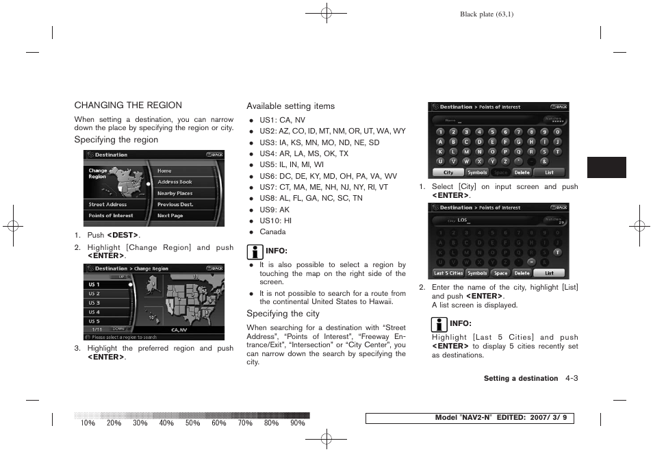 Changing the region -3 | NISSAN 2008 NAVIGATION SYSTEM User Manual | Page 61 / 218