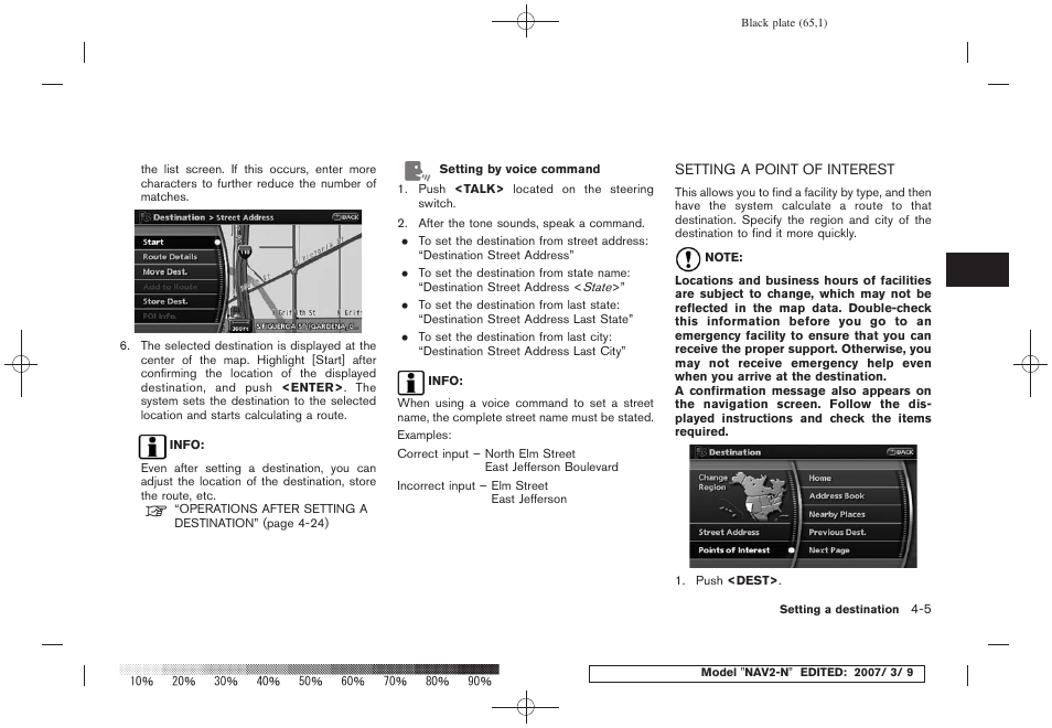 Setting a point of interest -5 | NISSAN 2008 NAVIGATION SYSTEM User Manual | Page 63 / 218