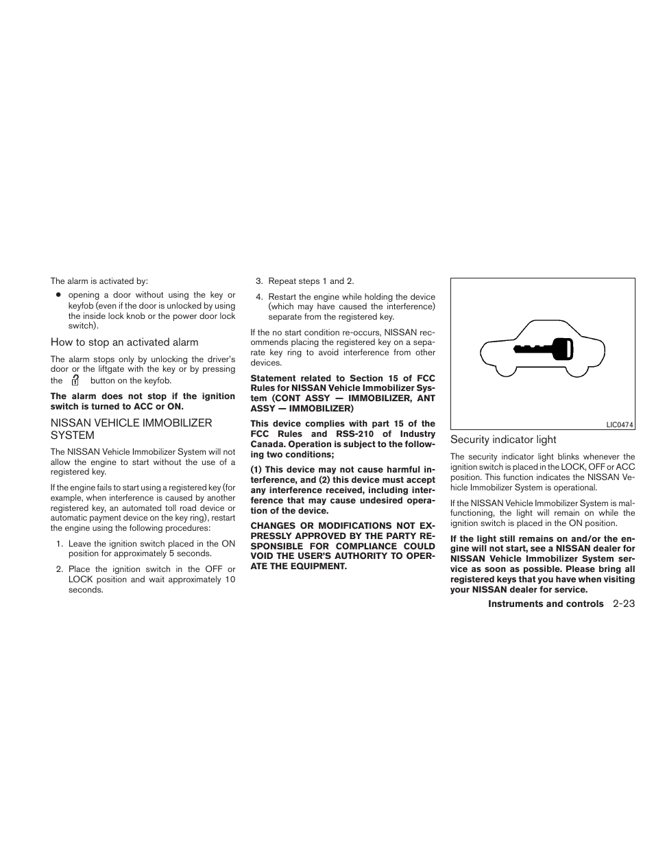 Nissan vehicle immobilizer system -23 | NISSAN 2010 Xterra User Manual | Page 102 / 337