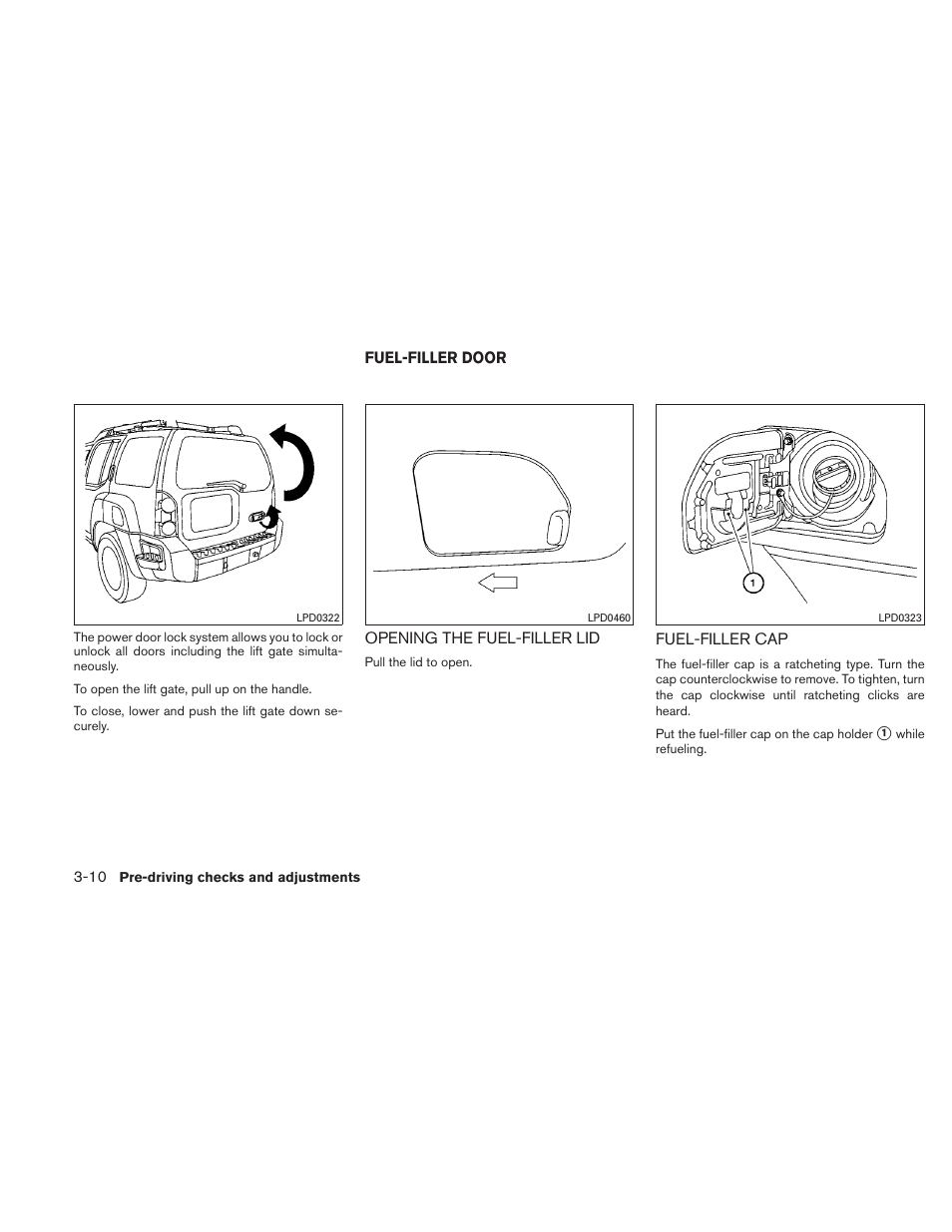 Fuel-filler door -10 | NISSAN 2010 Xterra User Manual | Page 137 / 337