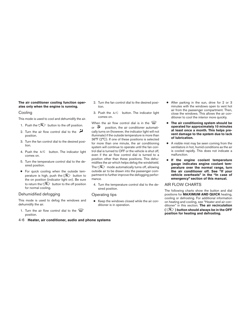 Air flow charts -6 | NISSAN 2010 Xterra User Manual | Page 149 / 337