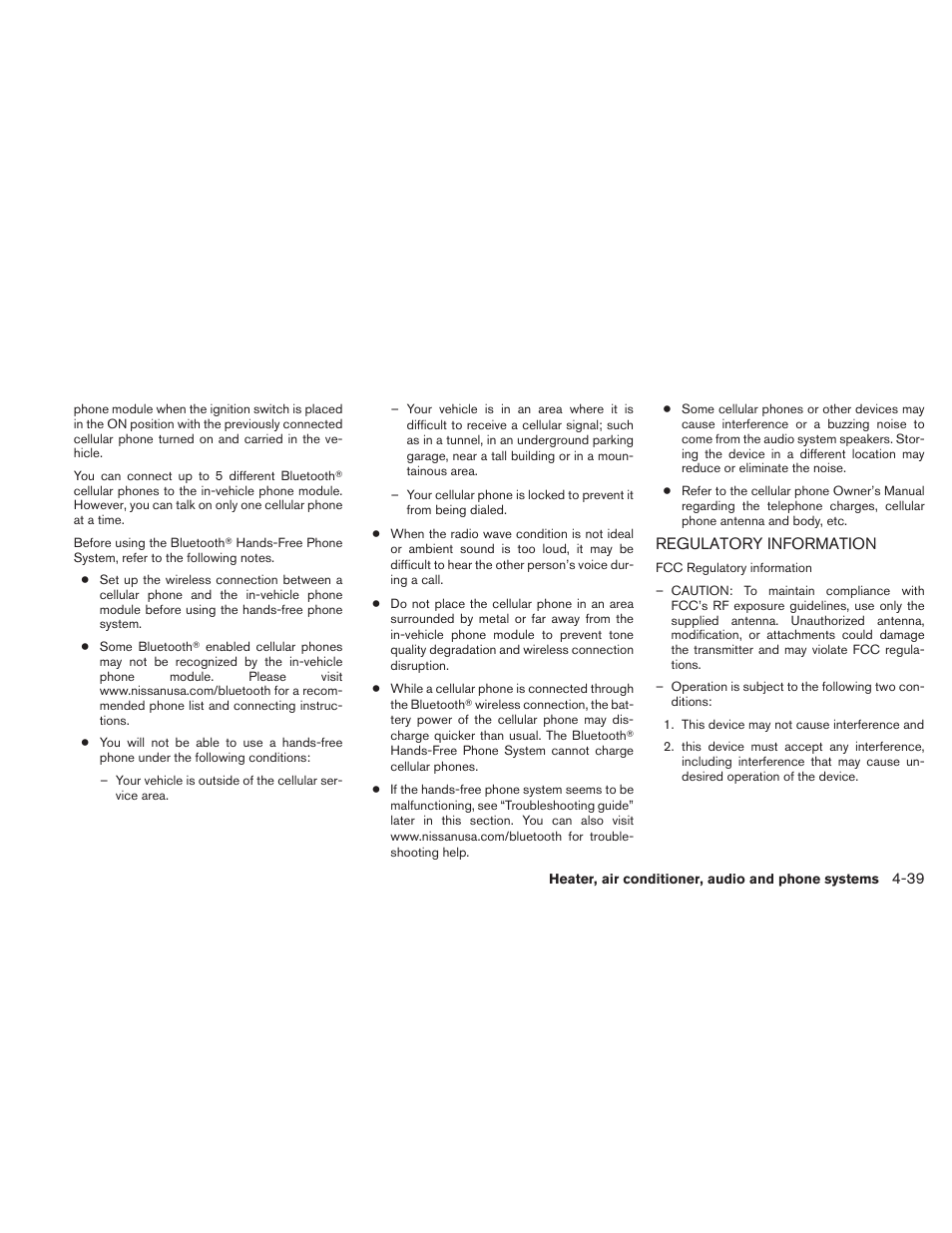 Regulatory information -39 | NISSAN 2010 Xterra User Manual | Page 182 / 337
