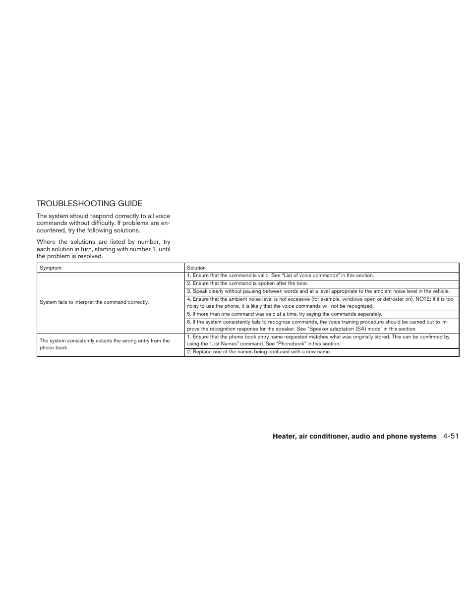 Troubleshooting guide -51, Troubleshooting guide | NISSAN 2010 Xterra User Manual | Page 194 / 337