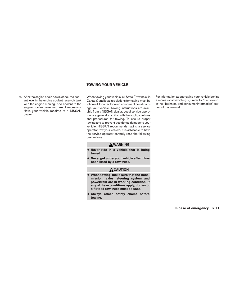 Towing your vehicle -11 | NISSAN 2010 Xterra User Manual | Page 244 / 337